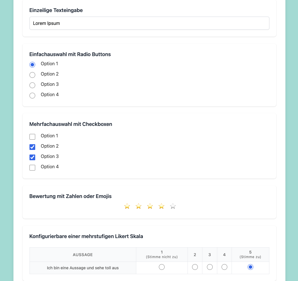 Responsive Umfrage-Rendering